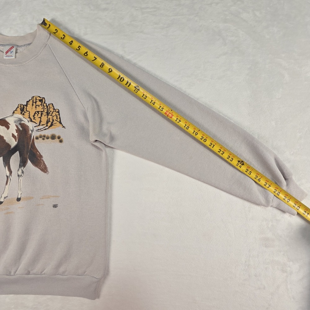 80's Vintage Jerzees Equestrian Horse Desert Scene Sweatshirt Sz Large USA Made - Picture 8 of 10